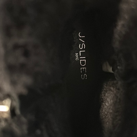 J Slides Black Suede Leather Double Zipper Calf Boots 9.5 M - Picture 10 of 11